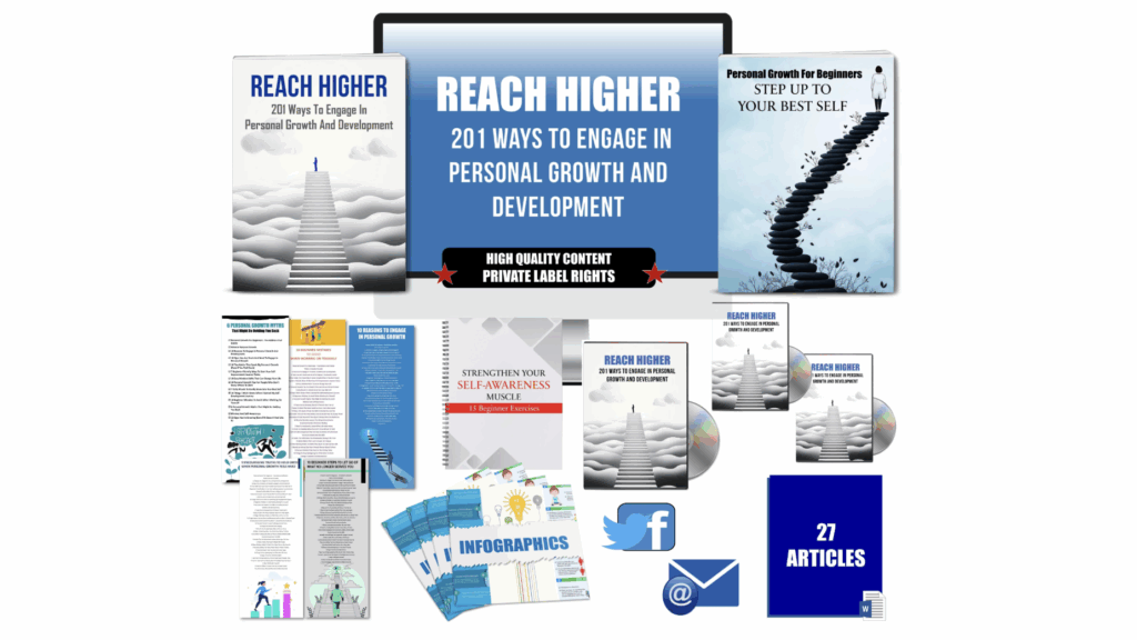 PLR – Reach Higher Review 2025: 201 Ways To Engage In Personal Growth (Done-for-You Content)